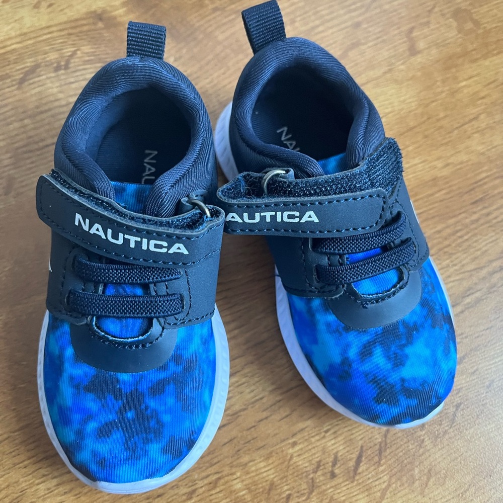 Blue nautica baby shoes